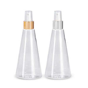 Bouteille conique en plastique PET de haute qualité OEM 250 ml, emballage cosmétique de qualité alimentaire, impression sérigraphique personnalisée, étiquette estampée à chaud - Product Image 1