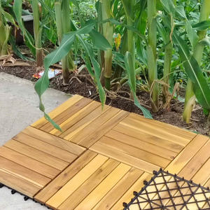 Plancher de terrasse extérieur multicouche en WPC Acacia, lisse, étanche, à emboîtement double, installation par clic, 300x300mm pour - Product Image 6