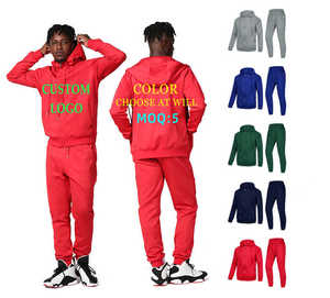 Hot Selling Fashion <b>Men</b> Hooded <b>Pullover</b> Solid Streetwear Tracksuits 100% Cotton Winter Casual Wear Wholesale Customized Logo - Product Image 2