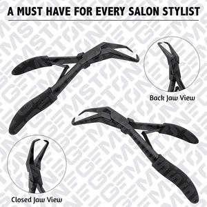 Kit d'outils pour extensions de cheveux noirs en acier inoxydable, comprenant des pinces microlink, des clips, des aiguilles, un peigne de coiffage durable et réutilisable, avec logo personnalisé - Product Image 2