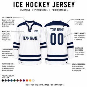 Maillot de hockey sur glace personnalisé pour tournoi, fabricant OEM ODM de vêtements d'équipe, 100 % polyester, color-block, à lacets - Product Image 6