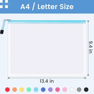 Confezione da 24 Buste a Rete A4 con Etichette Adesive, Robuste Cartelle Formato Letter per Organizzazione Giochi da Tavolo, Puzzle, Giocattoli, Buste con Cerniera in Rete - Product Image 2