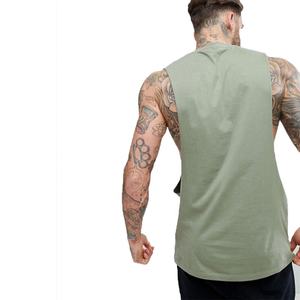 Wholesale Custom <b>Men's</b> Solid Color Cotton Tank Tops-Eco-Friendly Breathable Quick Dry O-Neck Collar Fitness/Workout Wear - Product Image 2