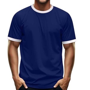T-shirt formel uni et abordable 100 % coton pour homme à manches courtes et col rond, avec design personnalisé, anti-boulochage, coupe ample - Product Image 5