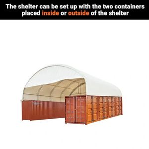 TMG DT4041CF 40FT X 40FT Tettoia Container a Doppia Tralicciatura con Copertura in PVC da 21 oz, Carport Resistente con Parete Terminale Chiusa e Frontale a Caduta Previ - Product Image 5