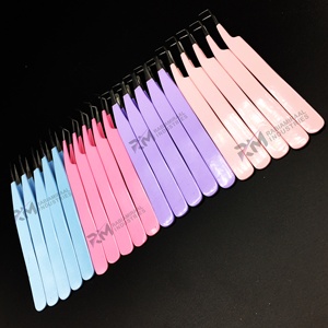 Pinzas Profesionales para Extensión de Pestañas, Color Morado Claro, con Punta de Diamante Antimagnética, Punta Plateada, Acero Inoxidable Japonés - Product Image 6