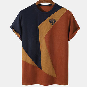 Camiseta de hombre 100% algodón, estampada, de corte holgado, manga corta, precio bajo, transpirable y ligera. - Product Image 1