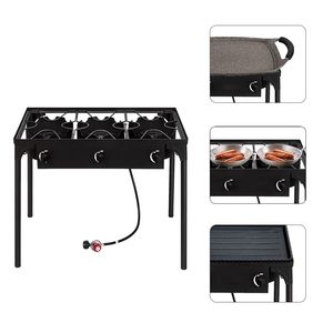 Estufa Portátil de Gas Propano para Camping, de Alta Presión, Tres Quemadores, 22500 BTU, de Hierro Fundido, para Cocinar al Aire Libre y Barbacoa - Product Image 1