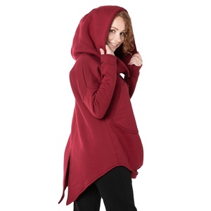 Sweat à capuche asymétrique épais et lourd en molleton 100% coton, personnalisable avec logo OEM, respirant, de bonne qualité, unisexe - Product Image 1