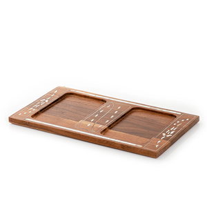 Plateau de service vintage en bois et fer forgé, fabrication OEM, pour la décoration de table ethnique et la présentation des aliments. - Product Image 3