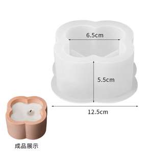 Four Leaf Clover Clover Size Storage Box Candle Cup Potted Succulent Flower Device Gypsum Candle Silicone <b>Mold</b> - Product Image 6