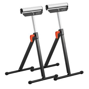 Set di 2 Supporti a Rullo Resistenti per Falegnameria, Capacità di Carico 135 lb, Altezza Regolabile 26.8-42.5FT, Design Pieghevole, 11.5 Lucidati - Product Image 2