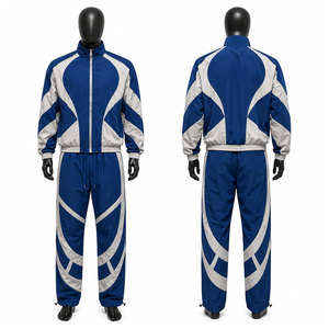 2 Piece Zipper Jacket and Elastic Trouser 100% Nylon Sublimation Design <b>Waterproof</b> Oversized Windbreaker <b>Tracksuit</b> - Product Image 1