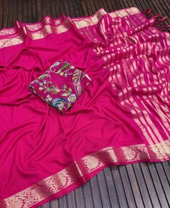 3. Sari de Diseño Jari Jacquard con Borde Bordado y Blusa con Bordado Intenso y Pallu Tradicional - Product Image 2