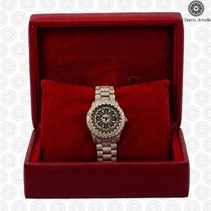 Montre de luxe Charm Jewells en acier inoxydable, cadran rond de 42 mm, cristal saphir, mouvement à quartz, chronographe, design unisexe tendance - Product Image 2
