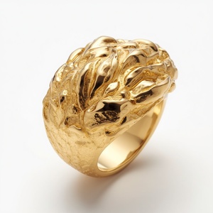 Chunky <b>Ring</b> Sterling <b>Silver</b> 925 Gold Vermeil 2 Micron Statement Fine Jewelry Modern Bold <b>Ring</b> - Product Image 1