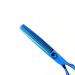 Ciseaux de coiffure professionnels bleus de 6 pouces, ciseaux à effiler professionnels, kit de coiffure avec logo personnalisé, ciseaux de barbier en acier inoxydable - Product Image 4