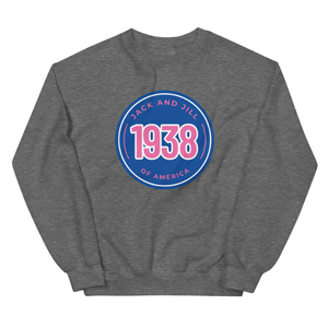 Sweat-shirt à col rond bleu foncé et rose avec motif, en molleton doux, à manches longues, unisexe, décontracté, vêtement d'hiver tendance - Product Image 1