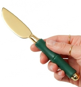 <b>Cheese</b> <b>Knife</b> <b>Set</b> With Green Bamboo Handle Gold Metal Blade Durable Dishwasher Safe <b>Cheese</b> Tools For Serving Use And Hotel Use - Product Image 2