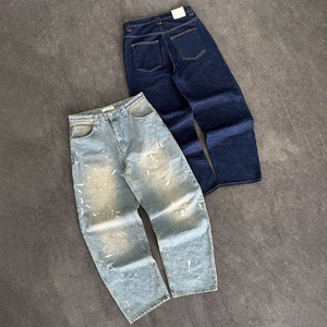 Top Seller Women Baggy Loose Fit <b>Jeans</b> With Front Logo Rhinestone <b>Work</b> Fashionable Loose Fit Women Baggy <b>Jeans</b> - Product Image 5
