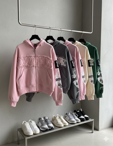 Sweat à capuche zippé le plus vendu, meilleur matériau, nouvelle arrivée, streetwear, broderie personnalisée effet vieilli, impression sérigraphique - Product Image 5