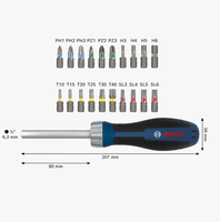 Jeu de tournevis à cliquet de qualité industrielle, 18 embouts, support magnétique, couple élevé de 46 Nm, tournevis multi-embouts avec étui