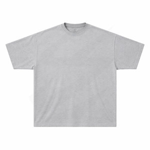 เสื้อยืดคอกลมแขนสั้นผ้าคอตตอนหนา 200gsm สีพื้นลำลองสำหรับผู้ชายไซส์ใหญ่ รับผลิตแบบ Private Label - Product Image 1