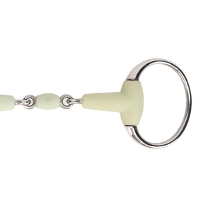 Bocado para Caballo de Acero Inoxidable con Boquilla de Goma Blanca y Anillo Grande - Product Image 5