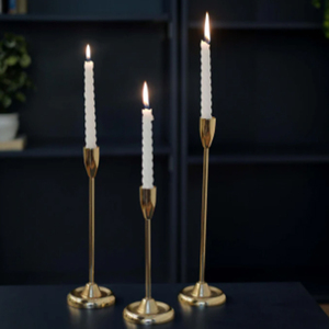 Luxury Metal Taper Candle Holder Set Of 3 <b>Brass</b> <b>Candlestick</b> Holder Set Gold Metal Modern Candle Holders - Product Image 1