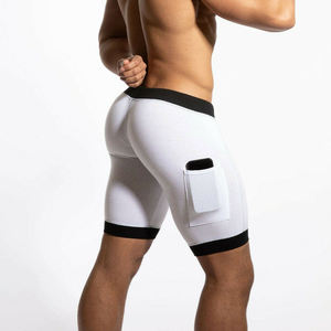 Shorts de cycliste décontractés en maille unie pour hommes avec braguette zippée, séchage rapide, poches, taille haute, service OEM pour la course, la gym et le style de vie actif - Product Image 6