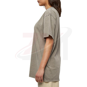 เสื้อยืดโอเวอร์ไซส์ผ้าฝ้ายพรีเมียมสำหรับผู้หญิง สไตล์สตรีทแวร์ รับผลิตเสื้อผ้าพร้อมโลโก้ตามสั่ง สำหรับทุกฤดูกาล - Product Image 2
