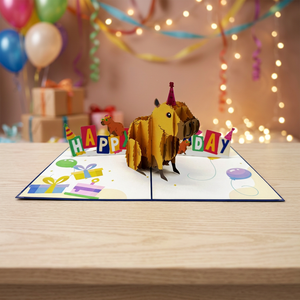 Tarjeta Pop-up 3D de Capibara, Diseño Personalizado, Superventas, Artesanía de Papel Hecha a Mano en Vietnam, Regalos Hechos a Mano, La Mejor Opción - Product Image 6
