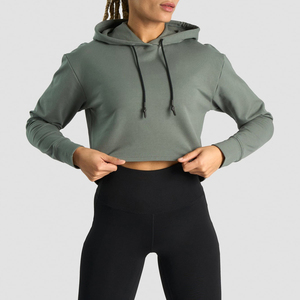 Sudadera Corta Personalizada para Mujer, Sudadera con Capucha Informal, Estilo Urbano, Holgada, para Mujer - Product Image 1