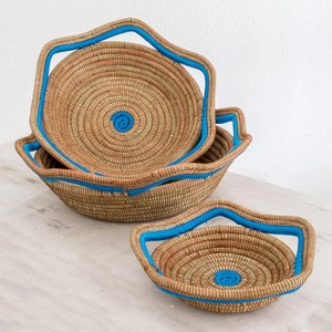 Set of 3 Seagrass <b>Baskets</b> with Wavy Rims Handmade <b>Storage</b> <b>Basket</b> Wholesale eco-friendly Made in Vietnam - Product Image 5