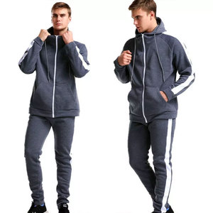 Men's Breathable Sporty Zipper Tracksuit With Drawstring <b>Hooded</b> Men 100% Cotton Fleece Gym Workout Running Sports <b>Zip</b> Tracksuits - Product Image 4