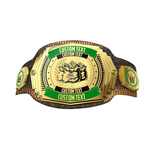 Custom Money Championship Belt with Personalized Text & Design Gold and Green Premium Belt for Winners Events and Collectors - Product Image 1