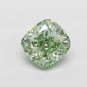 Diamant en vrac 1,11 ct, vert vif fantaisie, taille coussin modifiée, clarté VS2, excellente taille, diamant certifié pour joaillerie fine - Product Image 1