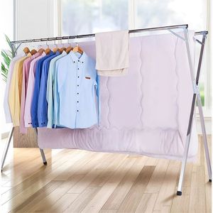 Tendedero de Ropa Plegable Portátil de 2.4m con Múltiples Varillas, Duradero, para Uso en Interiores y Exteriores, Ahorra Espacio, para Colgar Ropa - Product Image 1