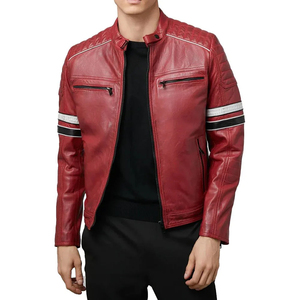 Men's Premium Handcrafted <b>Vintage</b> <b>Bomber</b> <b>Jacket</b> Cow Leather Stand Collar Zipper Waterproof Eco-Friendly Quick Dry Front Winter - Product Image 1