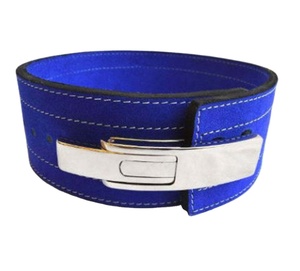 Hebilla de palanca con logotipo personalizado, cinturón de levantamiento de pesas de cuero de alta calidad, Powerlifting, azul, para entrenamiento en gimnasio - Product Image 1