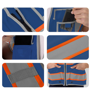 เสื้อกั๊กรักษาความปลอดภัยกลางแจ้งแขนกุดระบายอากาศได้มีหลายกระเป๋าเสื้อกั๊กรักษาความปลอดภัย - Product Image 4