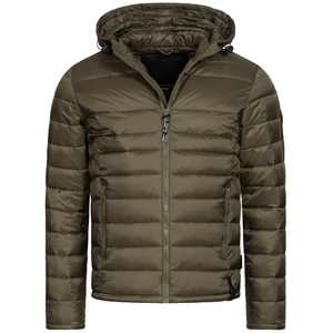 Nylon Hood Lightweight Warm <b>Duck</b> Feather Puffer <b>Coat</b> Outdoor Hooded Puff <b>Coat</b> Front Logo Custom Logo Men's Winter Jacket - Product Image 3