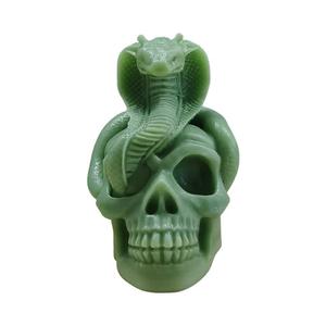 Halloween Skull Candle Snake Skull Home Gypsum <b>Resin</b> Candle Silicone Mold - Product Image 5