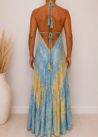 Nouvelle Arrivée Robe Bohème Indienne en Soie Florale Longueur Genou Lavable Taille Naturelle Taille Unique Cadeau pour Elle