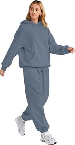 Conjunto de Sudadera con Capucha Oversize y Pantalones de Chándal de Forro Polar Premium para Mujer, Conjunto Deportivo de Sudadera con Capucha y Pantalones de Chándal para Mujer - Product Image 3