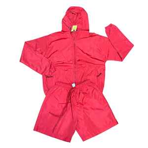 Unisex Blue Hooded Waterproof Tracksuit Full Length Zipper Closure Casual Solid Color Lightweight Polyester Adult Spring Wear - Product Image 2