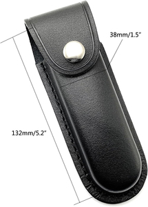 Handmade <b>Leather</b> <b>Pouch</b> Folding Knife Premium Pocket Blade <b>Leather</b> Storage Cover Wooden Handle Outdoor Everyday Utility <b>Tool</b> - Product Image 2