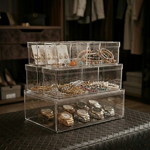 Contenedores Transparentes para Guardar Joyas, Anillos, Aretes, Collares, Pulseras y Organización de Accesorios - Product Image 1