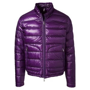Llegada de invierno 2023, la chaqueta acolchada con cuello levantado de lona de poliéster 100% más demandada para hombres, Color púrpura personalizado - Product Image 1