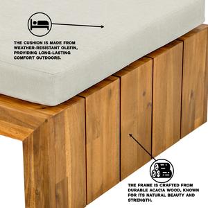 Chaise longue d'extérieur en bois robuste, conçue pour une utilisation longue durée en extérieur, avec un cadre solide et un support équilibré - Product Image 4